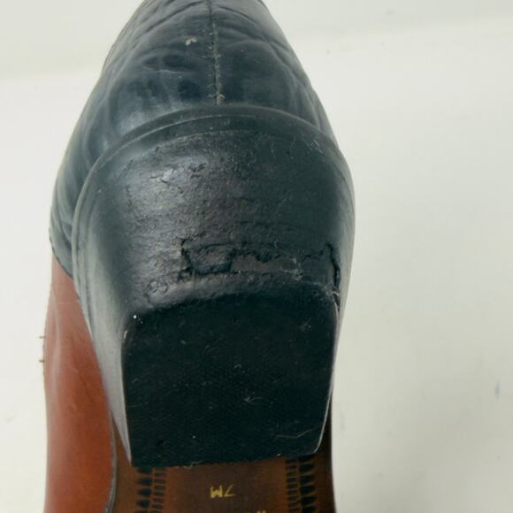 Vintage 90s Ellemenno Winona Western Booties Womens size 7 M Leather Shoes - Picture 13 of 16